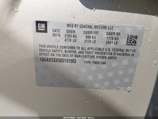 Aukcja sprzedaży 2014 Cadillac Cts Luxury, vin: 1G6AX5SX5E0191562, numer aukcji: 44796652