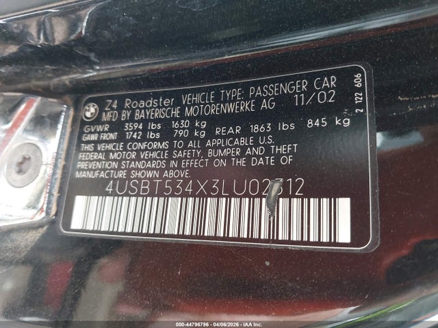 2003 BMW Z4 4USBT534X3LU02312 Photo 8