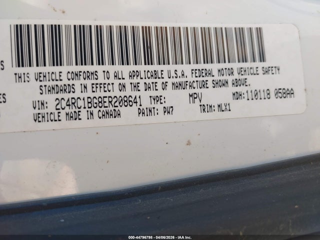 Продаж на аукціоні авто 2014 Chrysler Town & Country Touring, vin: 2C4RC1BG8ER208641, номер лоту: 44796798