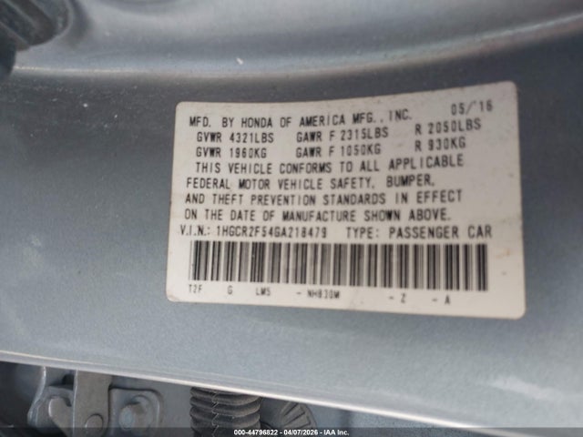 1HGCR2F54GA218479 Honda Accord Sport
