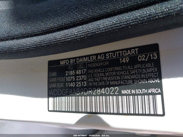 44796847 :رقم المزاد ، WDDGF8AB9DR284022 vin ، 2013 Mercedes-benz C 300 Sport 4matic مزاد بيع