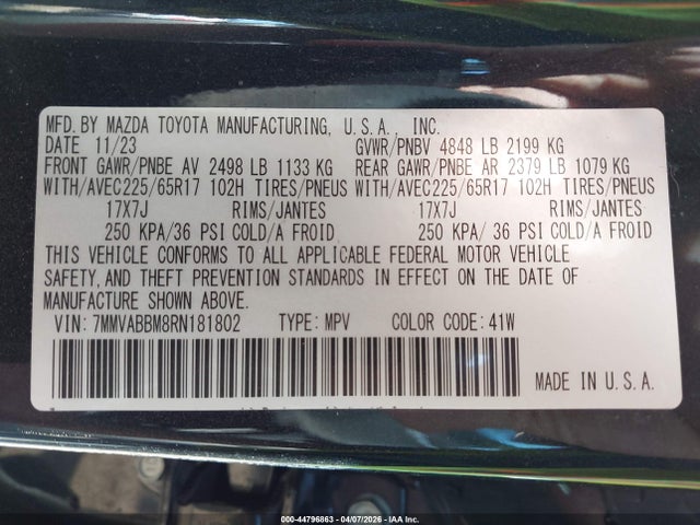 Продаж на аукціоні авто 2024 Mazda Cx-50 2.5 S Preferred, vin: 7MMVABBM8RN181802, номер лоту: 44796863