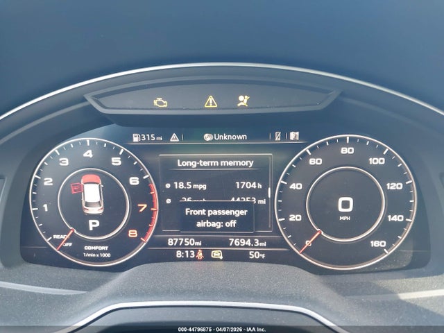 2018 Audi Q7 3.0t Premium მანქანა იყიდება აუქციონზე, vin: WA1LAAF73JD007503, აუქციონის ნომერი: 44796875
