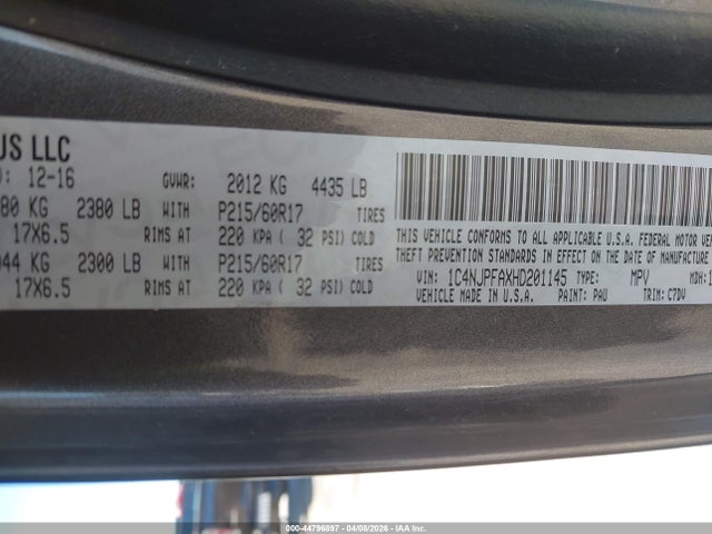 2017 JEEP PATRIOT 1C4NJPFAXHD201145 Photo 8