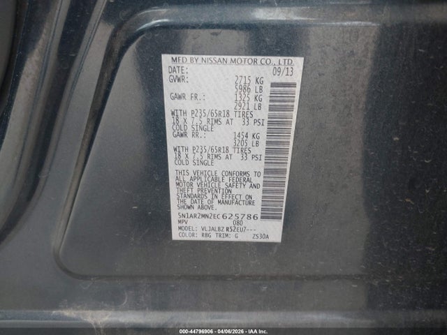 Nissan Pathfinder S 2014 5N1AR2MN2EC625786 Image 9