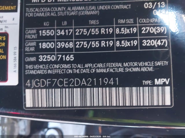 2013 MERCEDES-BENZ GL 450 4JGDF7CE2DA211941 Photo 8