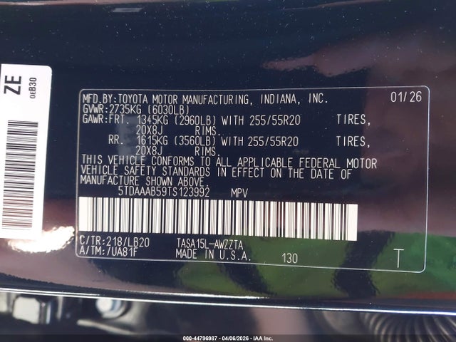 Toyota Grand Highlander Platinum 2026 5TDAAAB59TS123992 Image 9