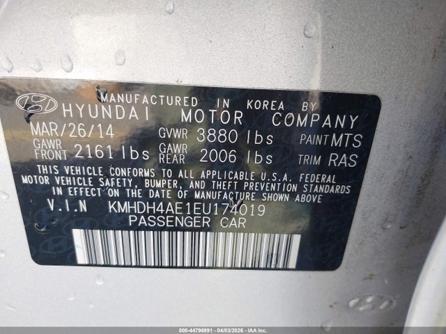 Hyundai ELANTRA SE 2014 KMHDH4AE1EU174019 Image 9