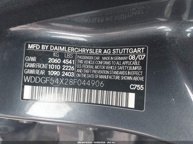 Продажа на аукционе авто 2008 Mercedes-benz C 300 Luxury/sport, vin: WDDGF54X28F044906, номер лота: 44797020
