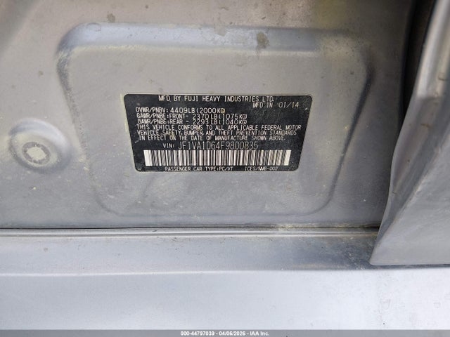 Продаж на аукціоні авто 2015 Subaru Wrx Premium, vin: JF1VA1D64F9800835, номер лоту: 44797039
