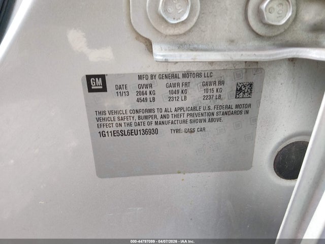 Aukcja sprzedaży 2014 Chevrolet Malibu 2lt, vin: 1G11E5SL6EU136930, numer aukcji: 44797099