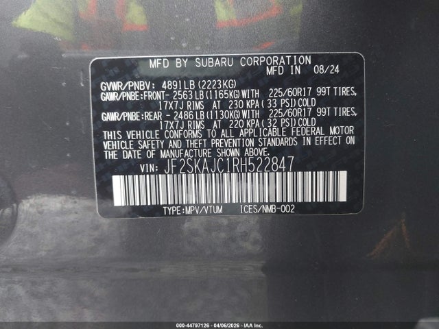 Subaru Forester Wilderness 2024 JF2SKAJC1RH522847 Image 9