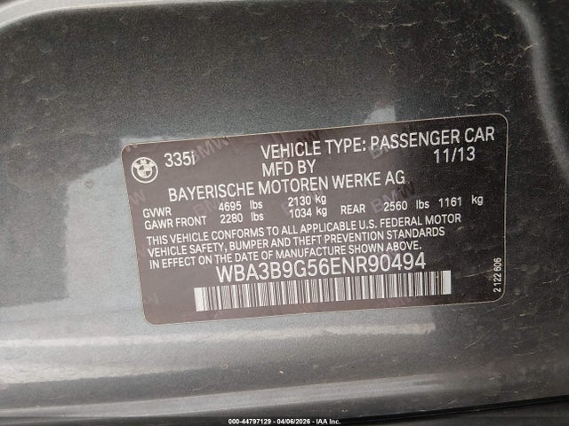 2014 BMW 335I WBA3B9G56ENR90494 Photo 8