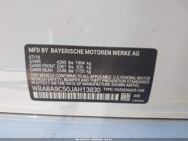 Продажа на аукционе авто 2018 Bmw 320i, vin: WBA8A9C50JAH13830, номер лота: 44797137