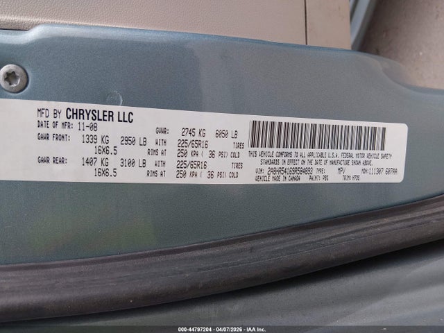 2009 CHRYSLER TOWN & COUNTRY 2A8HR54169R584893 Photo 8