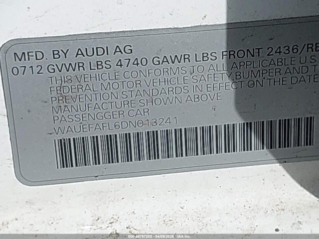 2013 AUDI A4 WAUEFAFL6DN013241 Photo 8