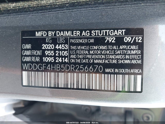 Продаж на аукціоні авто 2013 Mercedes-benz C 250 Sport, vin: WDDGF4HB5DR256670, номер лоту: 44797222