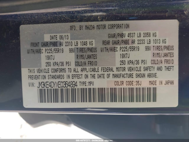 Aukcja sprzedaży 2014 Mazda Cx-5 Grand Touring, vin: JM3KE4DYXE0364894, numer aukcji: 44797271