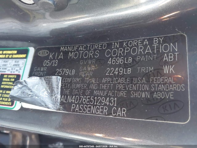 Продаж на аукціоні авто 2014 Kia Cadenza Premium, vin: KNALN4D76E5129431, номер лоту: 44797349
