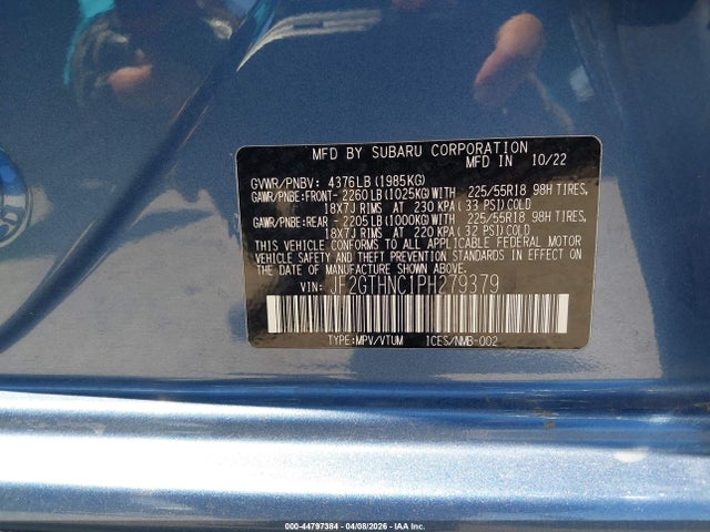 44797384 :رقم المزاد ، JF2GTHNC1PH279379 vin ، 2023 Subaru Crosstrek Limited مزاد بيع