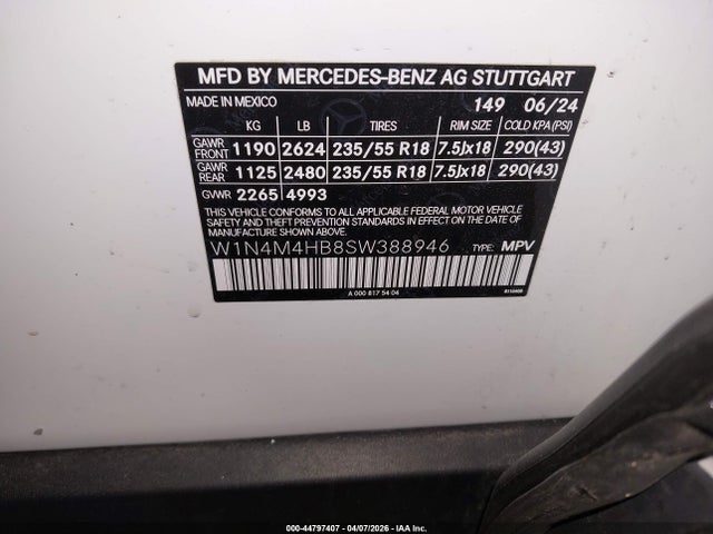 W1N4M4HB8SW388946 Mercedes-Benz Glb 250 4matic