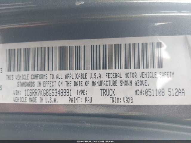 2016 Ram 1500 Tradesman მანქანა იყიდება აუქციონზე, vin: 1C6RR7KG8GS348991, აუქციონის ნომერი: 44797423
