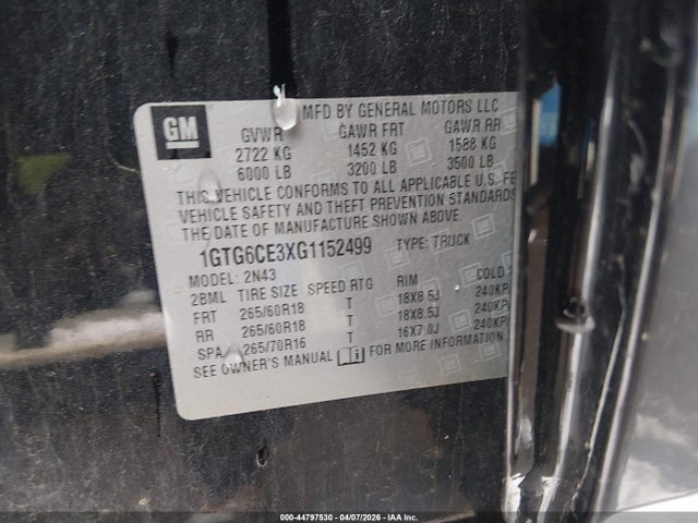Продажа на аукционе авто 2016 Gmc Canyon Sle, vin: 1GTG6CE3XG1152499, номер лота: 44797530