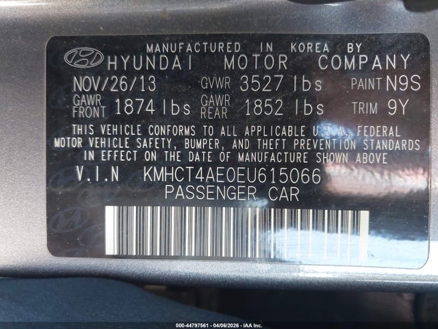 Hyundai ACCENT GLS 2014 KMHCT4AE0EU615066 Image 9