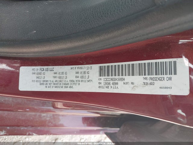 2016 Chrysler 200 Limited მანქანა იყიდება აუქციონზე, vin: 1C3CCCAB3GN160994, აუქციონის ნომერი: 44797592