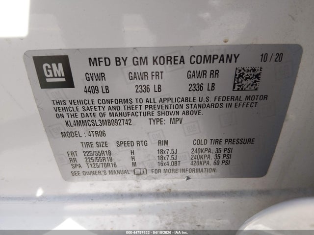 Продажа на аукционе авто 2021 Buick Encore Gx Awd Preferred, vin: KL4MMCSL3MB092742, номер лота: 44797622