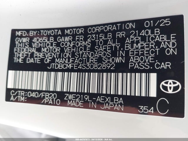Toyota Corolla Hybrid Le 2025 JTDBCMFE4S3082892 Image 9