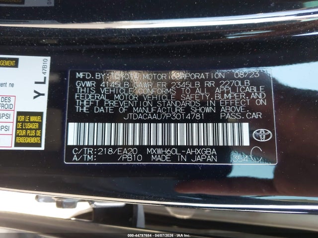 Toyota PRIUS XLE 2023 JTDACAAU7P3014781 Image 9