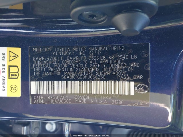 2017 LEXUS ES 350 58ABK1GG9HU056250 Photo 8