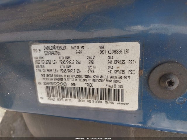 2002 DODGE RAM 1500 3D7HA18N12G209029 Photo 8