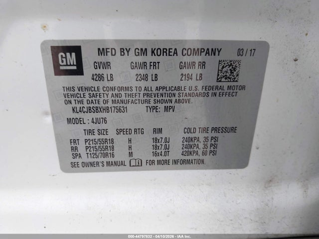 2017 BUICK ENCORE KL4CJBSBXHB175631 Photo 8