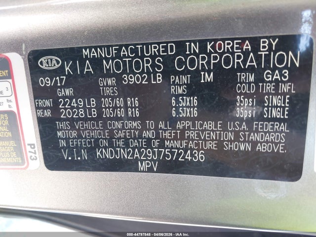 Продажа на аукционе авто 2018 Kia Soul, vin: KNDJN2A29J7572436, номер лота: 44797848