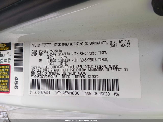Toyota Tacoma Sr 2023 3TYRX5GN8PT087465 Image 9