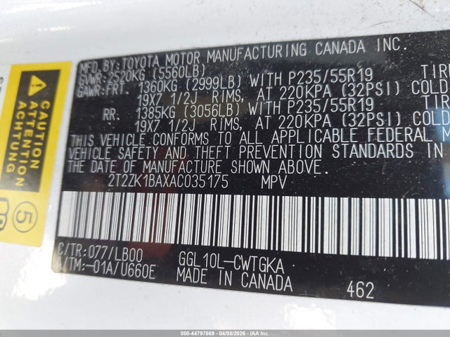 Продажа на аукционе авто 2010 Lexus Rx 350, vin: 2T2ZK1BAXAC035175, номер лота: 44797869