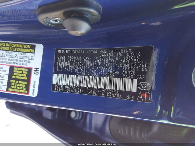 Toyota COROLLA SE 2018 2T1BURHE9JC075353 Image 9