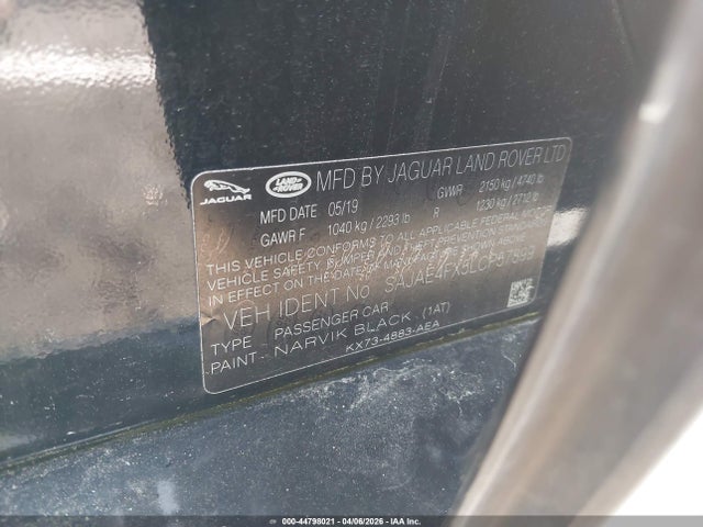 44798021 :رقم المزاد ، SAJAE4FX5LCP57899 vin ، 2020 Jaguar Xe S Rwd Automatic مزاد بيع