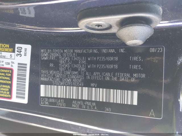 2023 TOYOTA SIENNA 5TDZSKFC7PS103549 Photo 8
