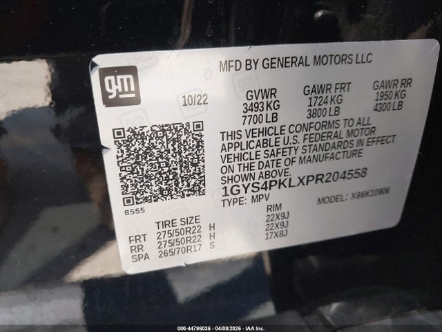 Aukcja sprzedaży 2023 Cadillac Escalade Esv 4wd Sport, vin: 1GYS4PKLXPR204558, numer aukcji: 44798036
