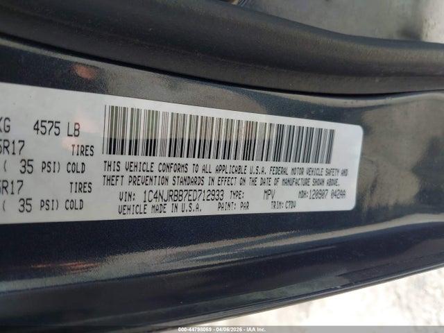 Aukcja sprzedaży 2014 Jeep Patriot Sport, vin: 1C4NJRBB7ED712933, numer aukcji: 44798069