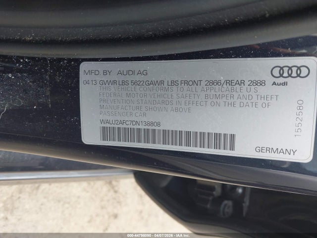 Продаж на аукціоні авто 2013 Audi S6 4.0t Prestige, vin: WAUJ2AFC7DN138808, номер лоту: 44798090