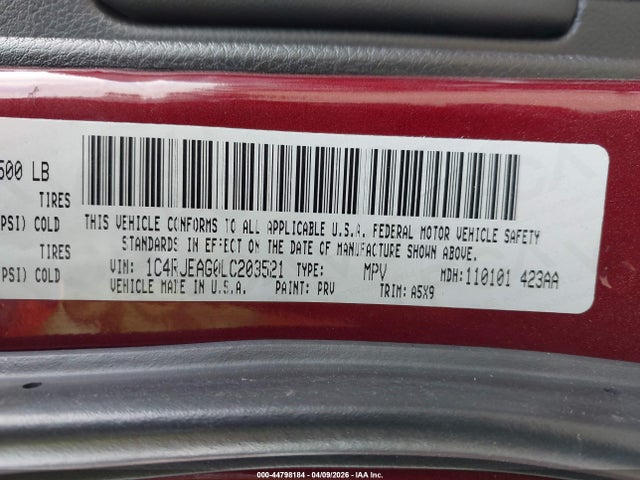 1C4RJEAG0LC203521 Jeep Grand Cherokee Laredo E 4x2