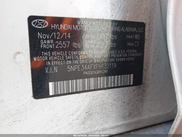 5NPE34AFXFH132119 Hyundai Sonata Sport