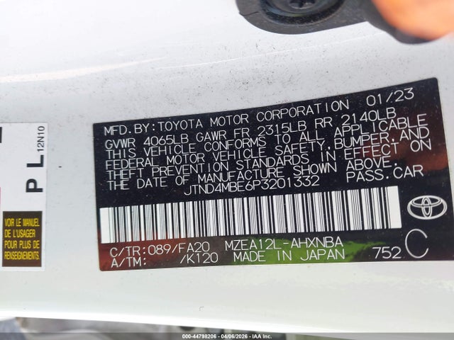Toyota COROLLA SE 2023 JTND4MBE6P3201332 Image 9