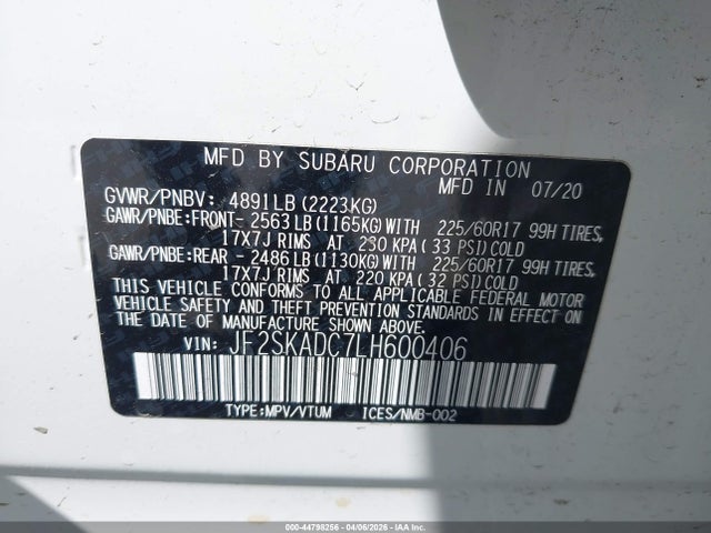 2020 SUBARU FORESTER JF2SKADC7LH600406 Photo 8