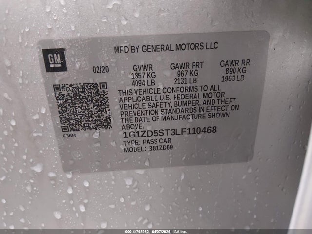 Chevrolet Malibu Fwd Lt 2020 1G1ZD5ST3LF110468 Image 9