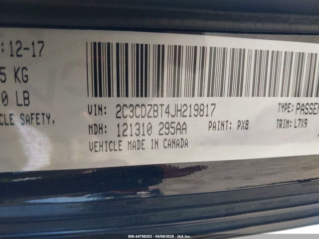 Продажа на аукционе авто 2018 Dodge Challenger R/t, vin: 2C3CDZBT4JH219817, номер лота: 44798282